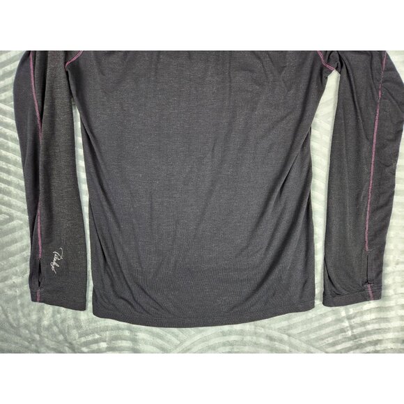 Paradox Merino Blend 1/4 Zip Base Layer Top Womens  L Black Pullover Thumb Holes - Picture 9 of 12